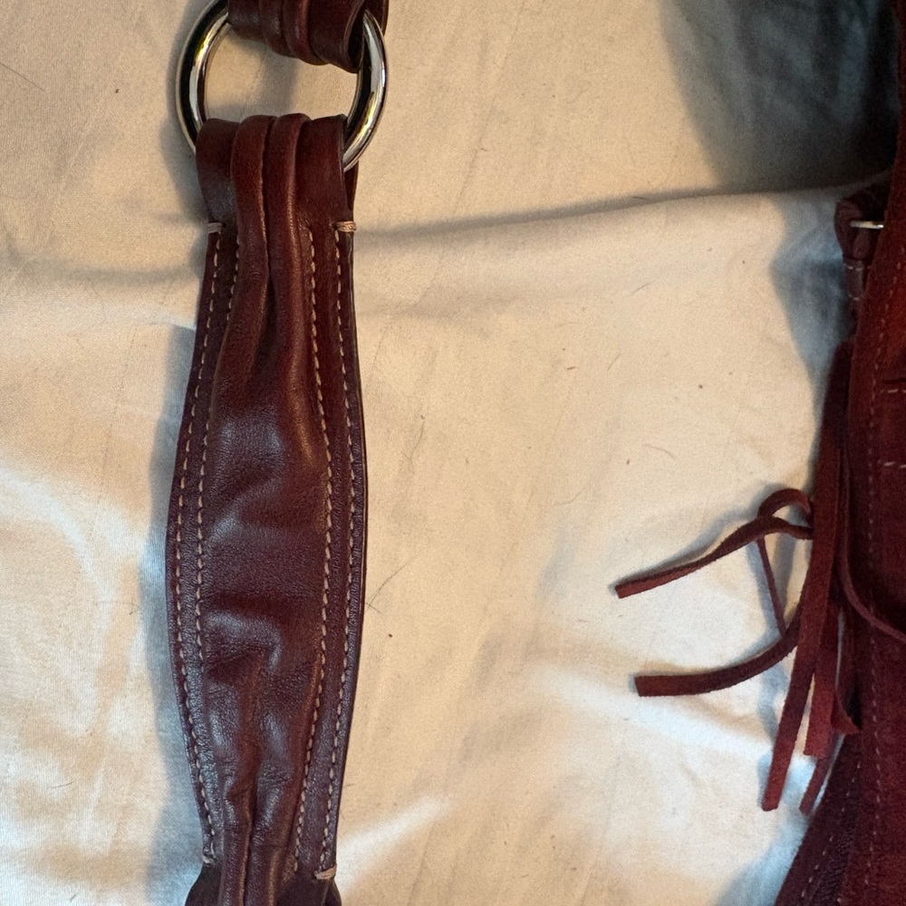 Coach Deep Red Suede Hobo Bag - Picture 3 of 4